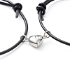 Magnetic Alloy Heart Charm Bracelet Sets for Valentine's Day BJEW-JB06415-02-5