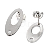 304 Stainless Steel Hollow Stud Earring Finding STAS-Q313-03P-2
