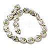 Flower Theme Printed Handmade Porcelain Beads LAMP-D303-06E-02-2