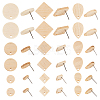  36Pcs 9 Style Ash Wood Stud Earring Findings EJEW-TA0001-23-10