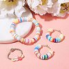 Flat Round Eco-Friendly Handmade Polymer Clay Bead Spacers CLAY-R067-4.0mm-19-6