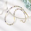 Faceted Natural Fluorite and Pearl Beaded Necklaces NJEW-JN06644-1