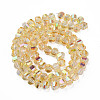 Electroplate Transparent Glass Beads Strands EGLA-N002-30-C11-3