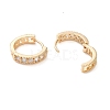 Brass Micro Pave Clear Cubic Zirconia Hoop Earrings EJEW-S234-05G-2