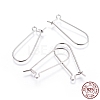 Rhodium Plated 925 Sterling Silver Earring Hoop Findings Kidney Wires Hooks 33x12.7mm Leverback Earrings STER-I005-07P-1