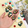 36Pcs 6 Style Food Grade Eco-Friendly Silicone Focal Beads SIL-CA0002-05-4