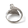 Zinc Alloy Peacock Open Cuff Ring RJEW-WH0003-05B-2