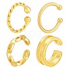 4Pcs 4 Styles 925 Sterling Silver Cuff Earrings EJEW-PH0001-38G-1