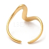 304 Stainless Steel Open Cuff Rings for Women STAS-D085-01G-3