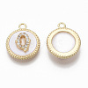Brass Micro Pave Cubic Zirconia Pendants KK-T062-04Q-NF-2