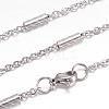 304 Stainless Steel Cable Chain Necklaces STAS-G083-49P-1