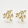 Brass Ear Stud Findings X-KK-T027-108G-1