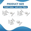 30Pcs 3 Styles 925 Sterling Silver Spacer Beads STER-PH0002-51-2