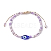 4Pcs 4 Colors Evil Eye Lampwork & Glass Seed Braided Bead Bracelets Set BJEW-JB09706-S-3