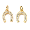 CZ Brass Micro Pave Cubic Zirconia Horse Shoe Charms ZIRC-L018-13G-1