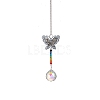 Glass Round Ball Sun Catcher Hanging Prism Ornaments with Iron Butterfly HJEW-PW0002-14A-1