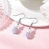 Natural Aquamarine Round Dangle Earrings EJEW-JE06413-01-1