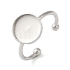 Non-Tarnish 304 Stainless Steel Flat Round Pad Ring Setting STAS-I306-05C-P-1