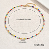Natural Dyed Mixed Stone & Freshwater Pearl Round Beaded Necklaces for Women Daily and Party Wear XX1529-5