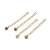 Ion Plating(IP) 316 Surgical Stainless Steel Curb Chain Extender with Natural Labradorite Round Charm STAS-A097-01G-11-1