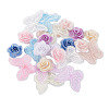 Beadthoven 24Pcs 12 Style 3D Rose Organgza Lace Embroidery & Butterfly Ornament Accessories DIY-BT0001-48-3