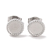 Non-Tarnish 304 Stainless Steel Flat Round Stud Earrings for Women EJEW-G389-02P-1