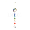 Natural & Synthetic Mixed Gemstone Tree with Glass Window Hanging Suncatchers HJEW-JM00853-03-2