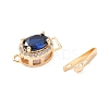 Brass Micro Pave Clear Cubic Zirconia Box Clasps KK-G491-03G-2