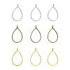 Rack Plating Alloy Drop Open Back Bezel Pendants PALLOY-CJ0001-24-FF-1