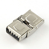 Tarnish Resistant Smooth Surface 201 Stainless Steel Watch Band Clasps X-STAS-R063-79-3