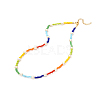 Glass Seed & Glass Pearl Beaded Necklace for Girl Women X1-NJEW-TA00007-1