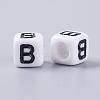 Acrylic Horizontal Hole Letter Beads PL37C9308-B-2