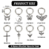 16Pcs 8 Style Cross/Butterfly/Moon Alloy Shoe Decoration HJEW-AB00624-2