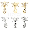 4Pcs 2 Colors Brass Micro Pave Cubic Zirconia Pendants KK-YW0004-42-1
