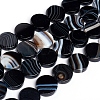 Natural Striped Agate/Banded Agate Beads Strands G-E560-G01-1