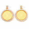 Alloy Pendant Cabochon Settings PALLOY-S107-005G-RS-1