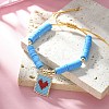 MIYUKI Glass Seed Rectangle Charm Bracelet BJEW-MZ00037-02-4