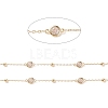 Clear Cubic Zirconia Flat Round Link Chains CHC-P009-09G-2