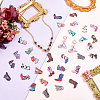 66Pcs 33 Styles Light Gold Alloy Printed Pendants FIND-PH0029-45-4