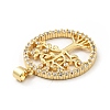 Rack Plating Brass Micro Pave Cubic Zirconia Pendants X-ZIRC-F129-39G-3