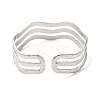 Non-Tarnish 304 Stainless Steel Wave Open Cuff Bangles BJEW-L682-008P-2