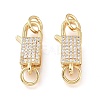 Brass Micro Pave Clear Cubic Zirconia Lobster Claw Clasp ZIRC-L076-071G-1