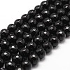 Natural Dyed & Heated Black Onyx Beads Strands G-D840-22-10mm-1