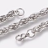 304 Stainless Steel Rope Chain Bracelets BJEW-P235-17P-3