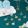 28Pcs 14 Styles Mixed Gemstone European Dangle Charms PALLOY-FH00023-5