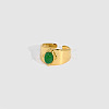 Oval Natural Green Aventurine Ring IR1864-2-1