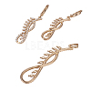 Golden Plated Brass Rhinestone Dangle Earrings &Pendant Sets SJEW-L191-01A-3