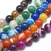 Natural Striped Agate/Banded Agate Beads Strands G-I254-03A-1