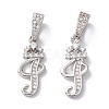Eco-Friendly Brass Micro Pave Cubic Zirconia Pendants KK-K265-01P-I-1