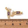 Brass Micro Pave Cubic Zirconia Pendants KK-K382-28G-01-3